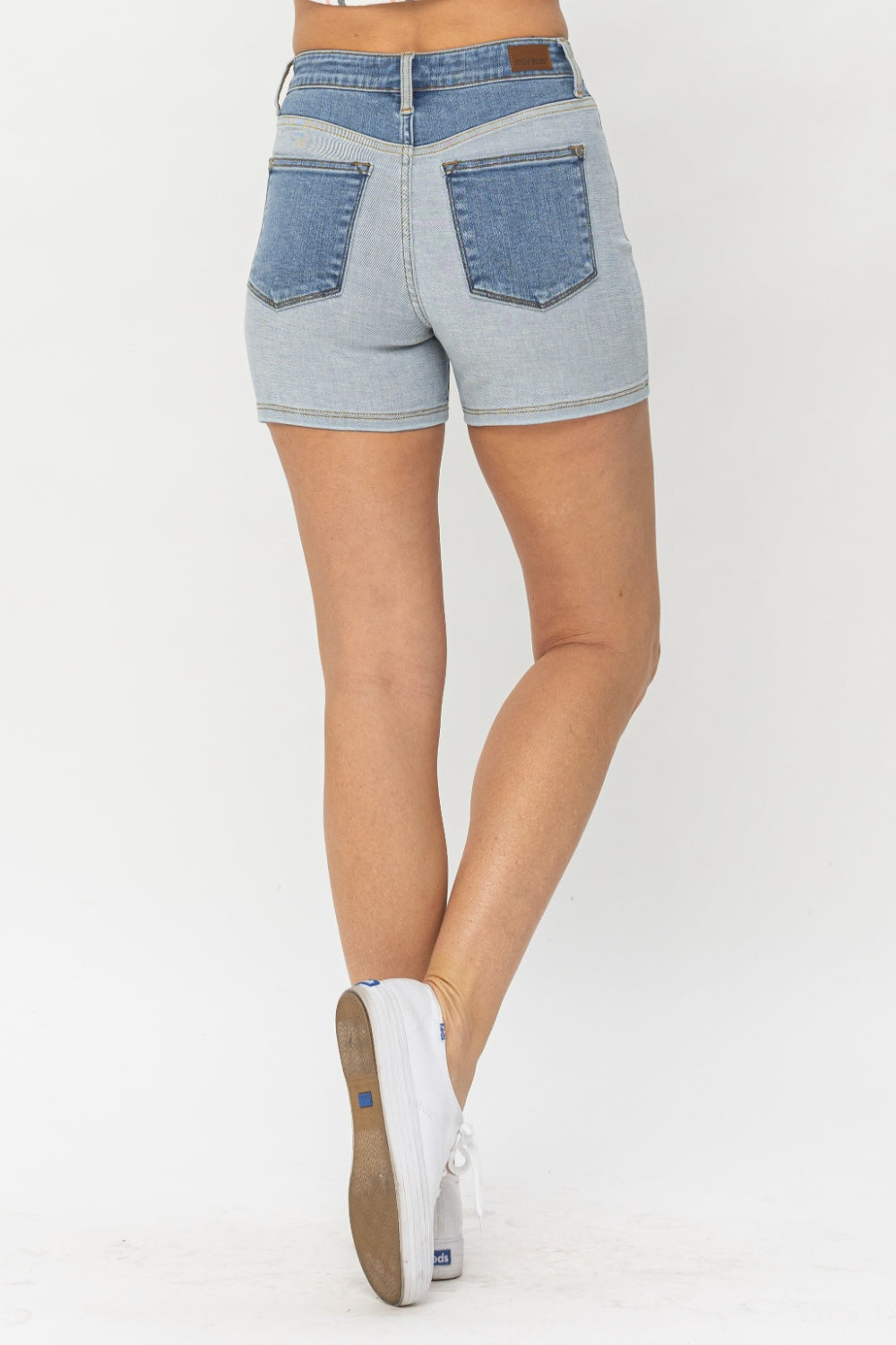 Judy Blue Full Size Color Block Denim Shorts - In Style Chics Boutique LLC