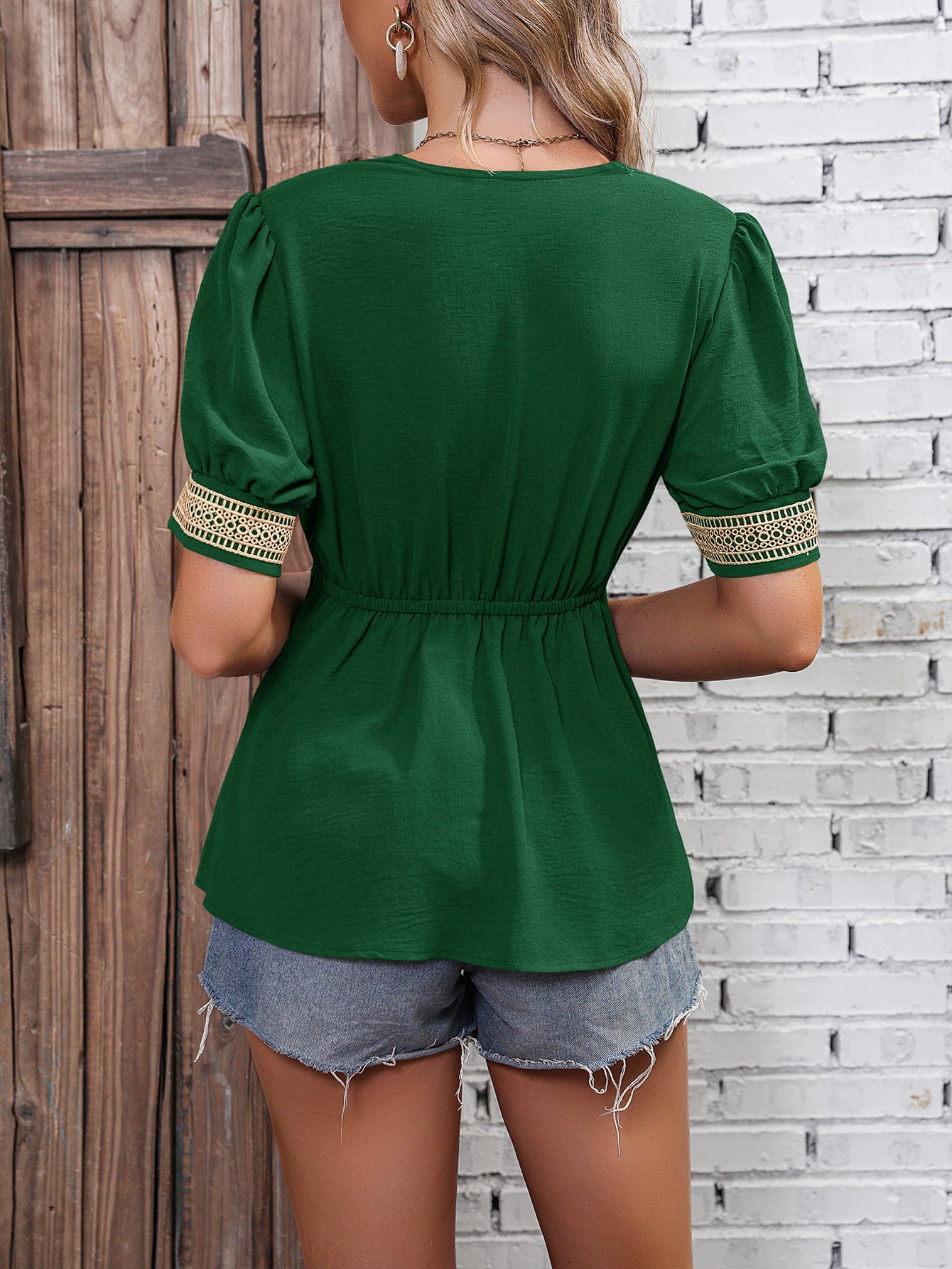 Contrast V-Neck Babydoll Top More Colors! - In Style Chics Boutique LLC