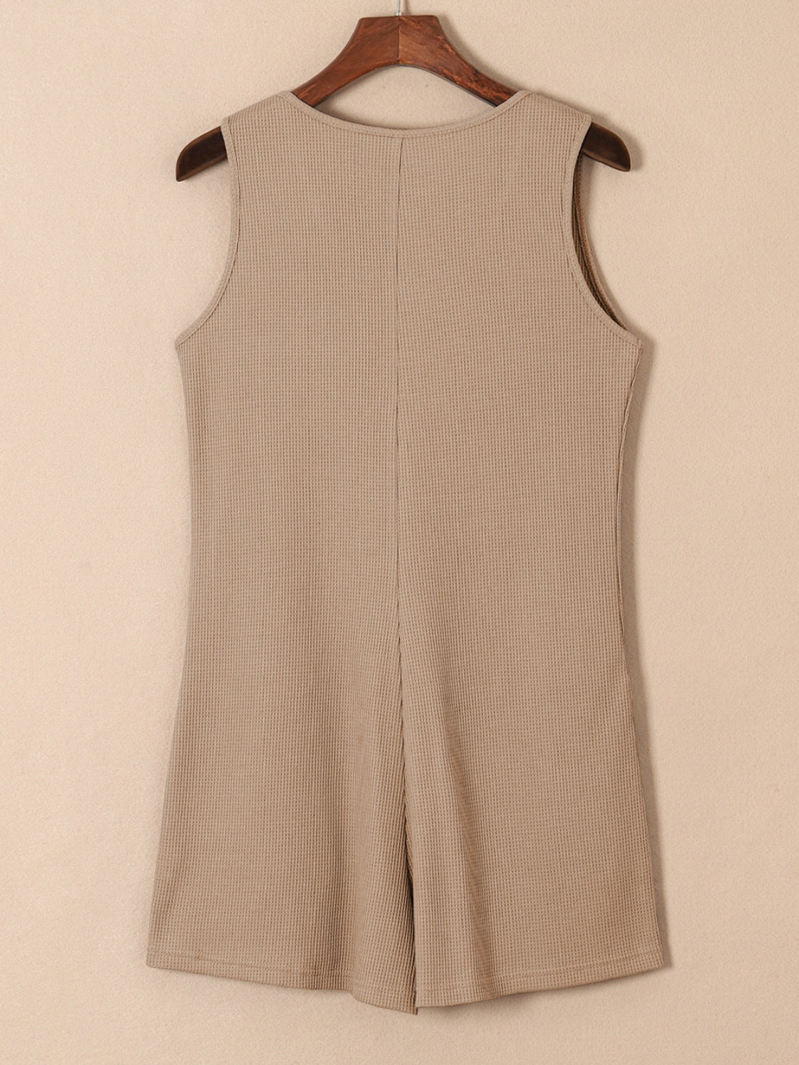 Waffle-Knit Half Button Sleeveless Romper with Pockets - More Colors! - In Style Chics Boutique LLC