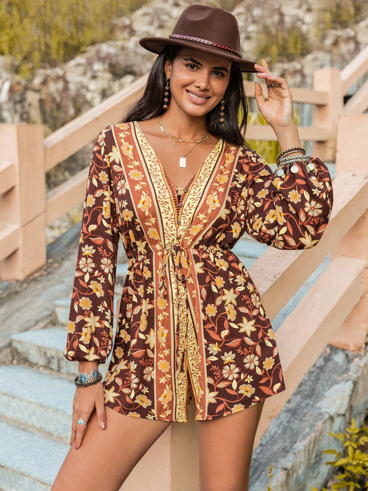 V-Neck Long Sleeve Romper - In Style Chics Boutique LLC
