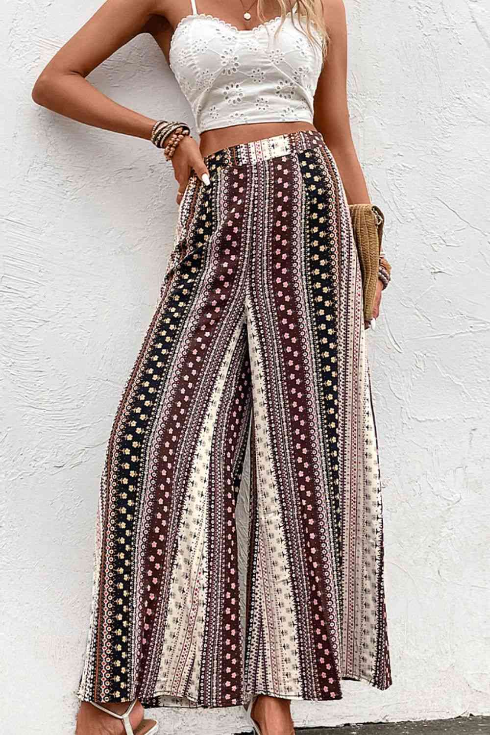 Floral High Waist Wide Leg Pants - In Style Chics Boutique LLC
