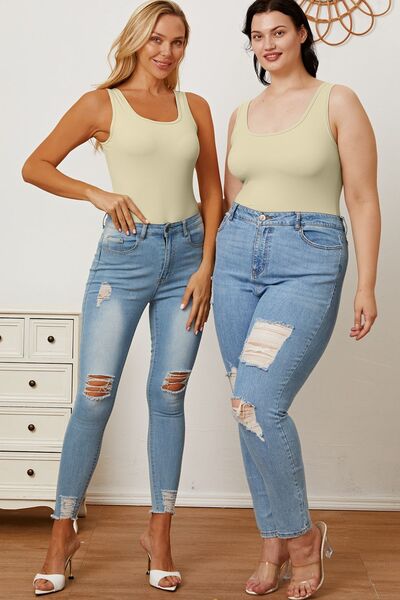 Basic Bae Full Size Square Neck Sleeveless Bodysuit - More Colors! - In Style Chics Boutique LLC