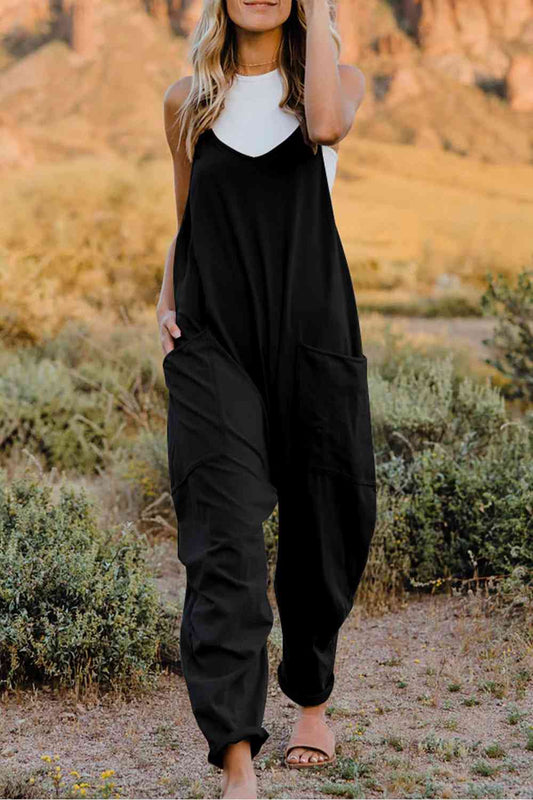 Double Take V-Neck Sleeveless Jumpsuit with Pockets More Colors! - In Style Chics Boutique LLC