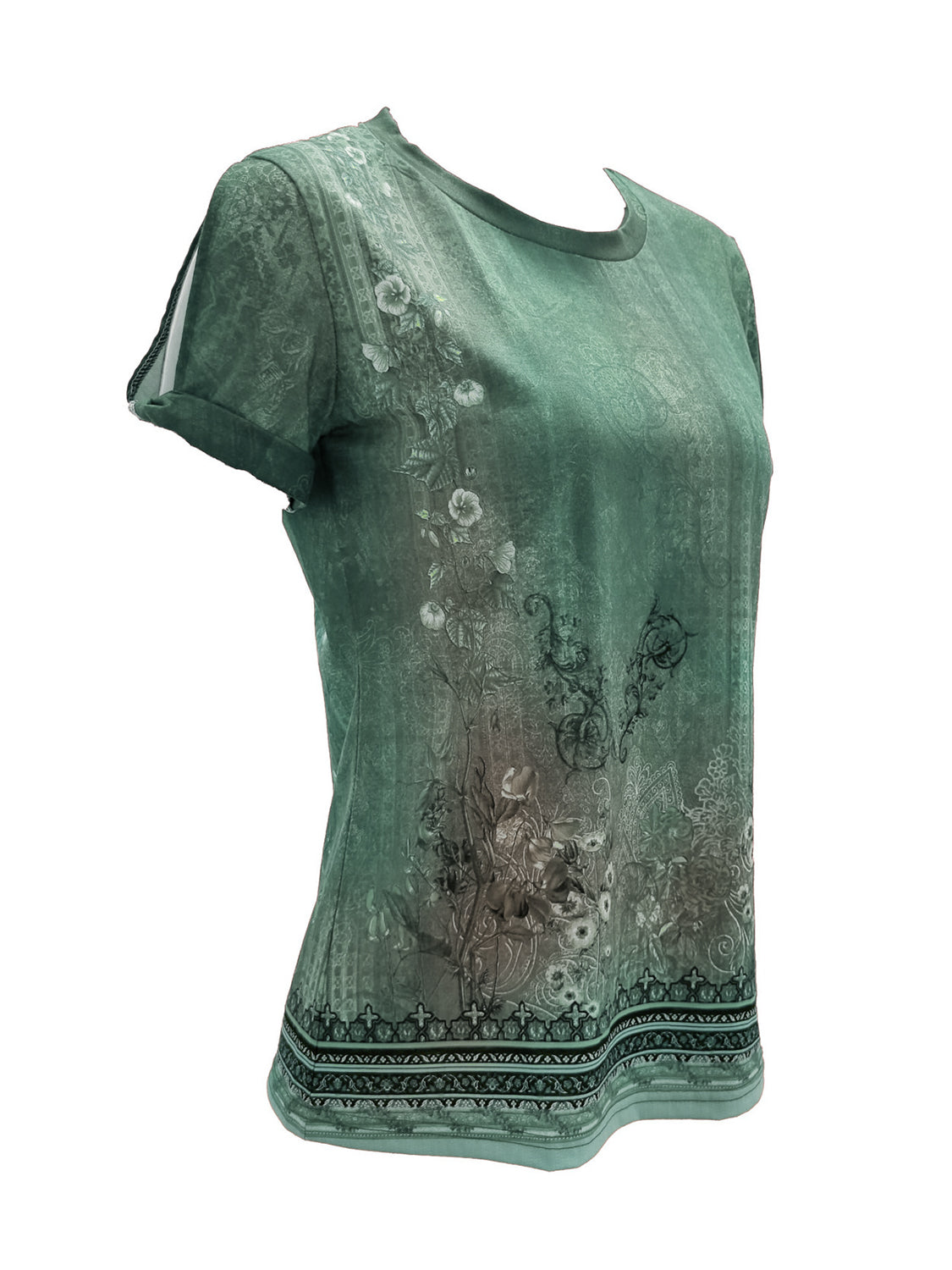 Cutout Printed Round Neck Short Sleeve Blouse - More Colors! - In Style Chics Boutique LLC