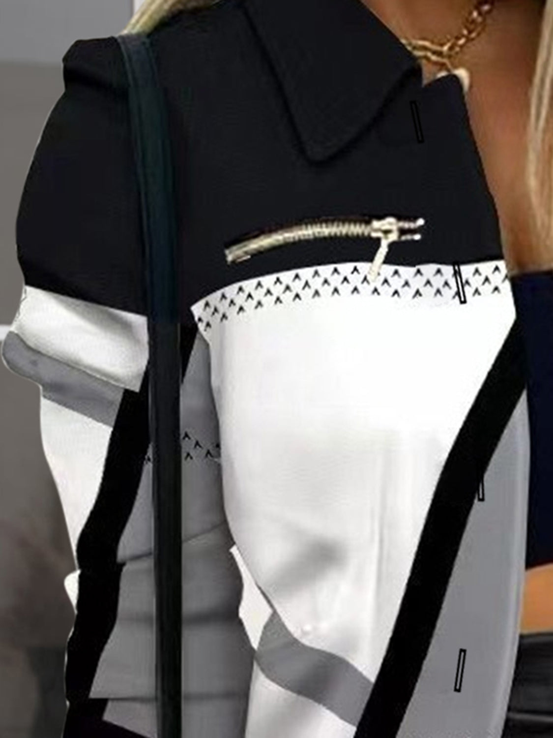 Printed Button Up Zip Detail Jacket More Colors! - In Style Chics Boutique LLC