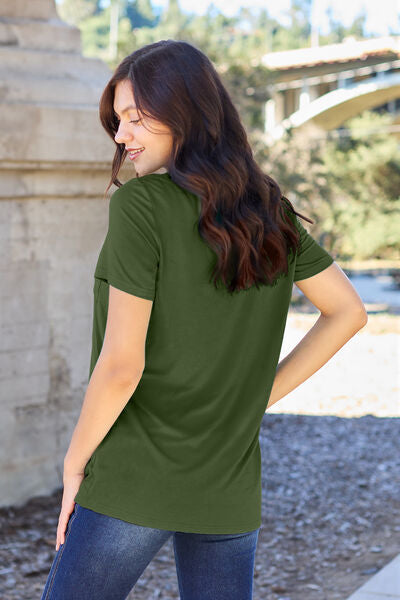 Basic Bae Full Size V-Neck Short Sleeve T-Shirt - More Colors! - In Style Chics Boutique LLC