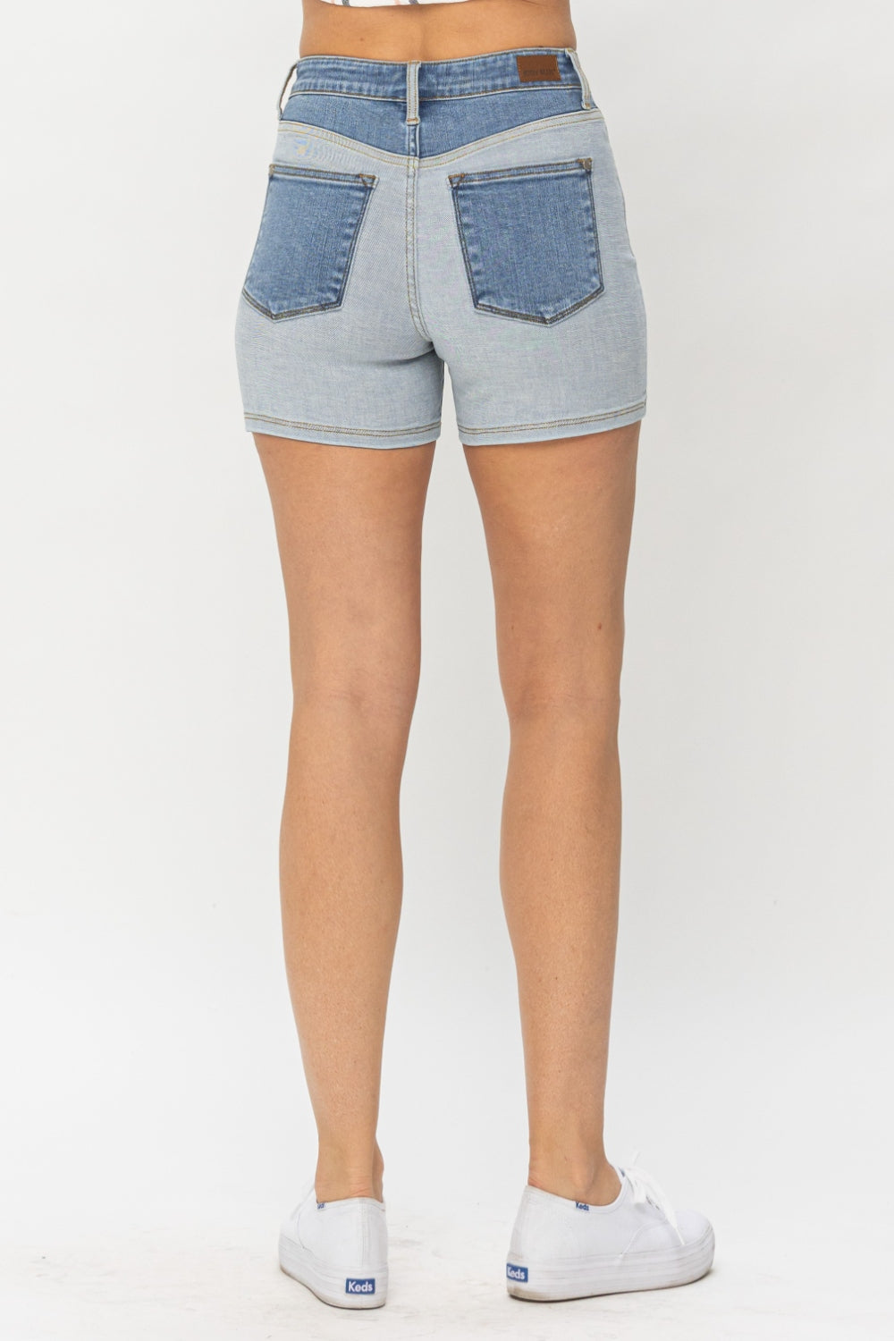 Judy Blue Full Size Color Block Denim Shorts - In Style Chics Boutique LLC