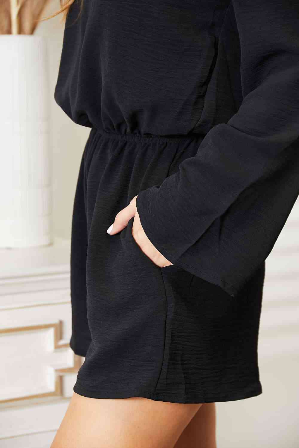 Culture Code Full Size Open Back Romper with Pockets - In Style Chics Boutique LLC