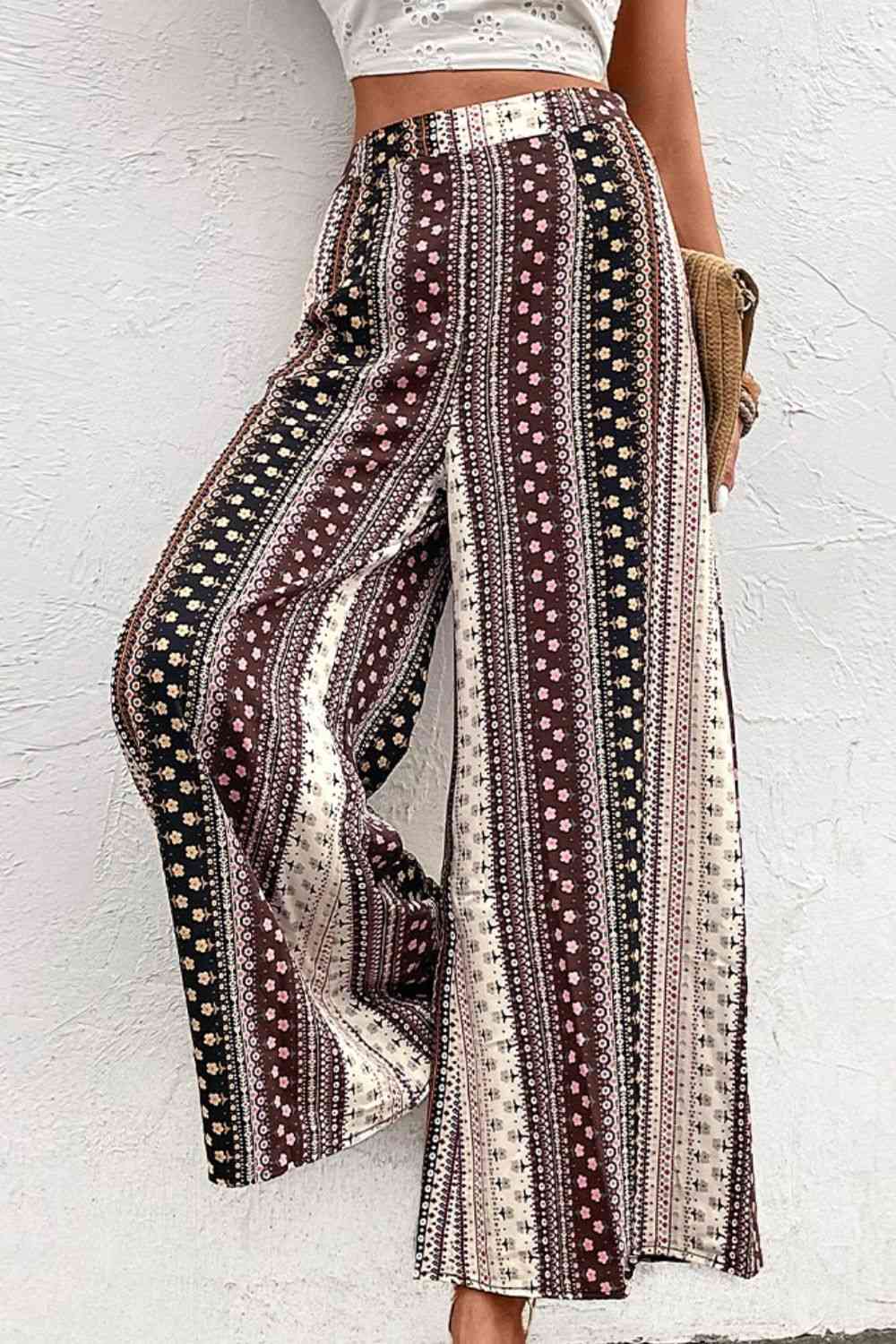 Floral High Waist Wide Leg Pants - In Style Chics Boutique LLC