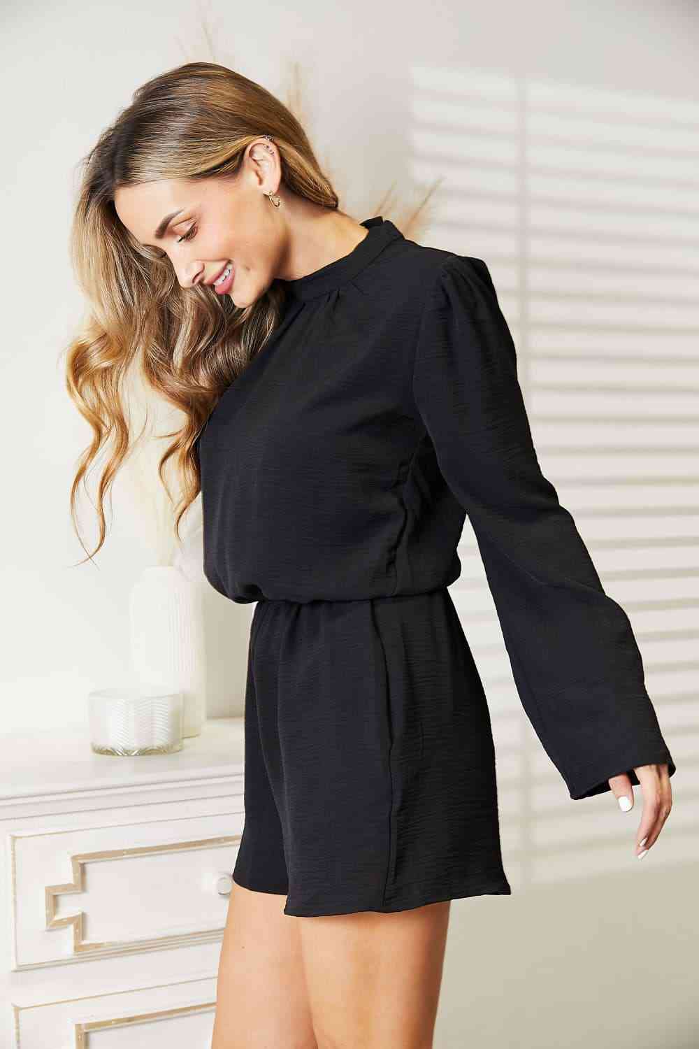 Culture Code Full Size Open Back Romper with Pockets - In Style Chics Boutique LLC