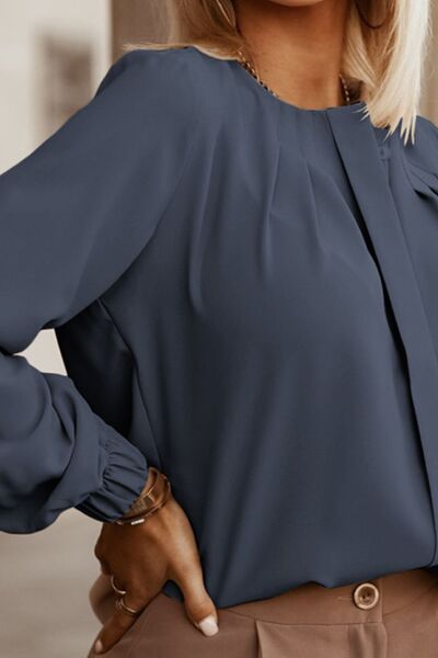 Button Up Round Neck Long Sleeve Shirt- More Colors! - In Style Chics Boutique LLC