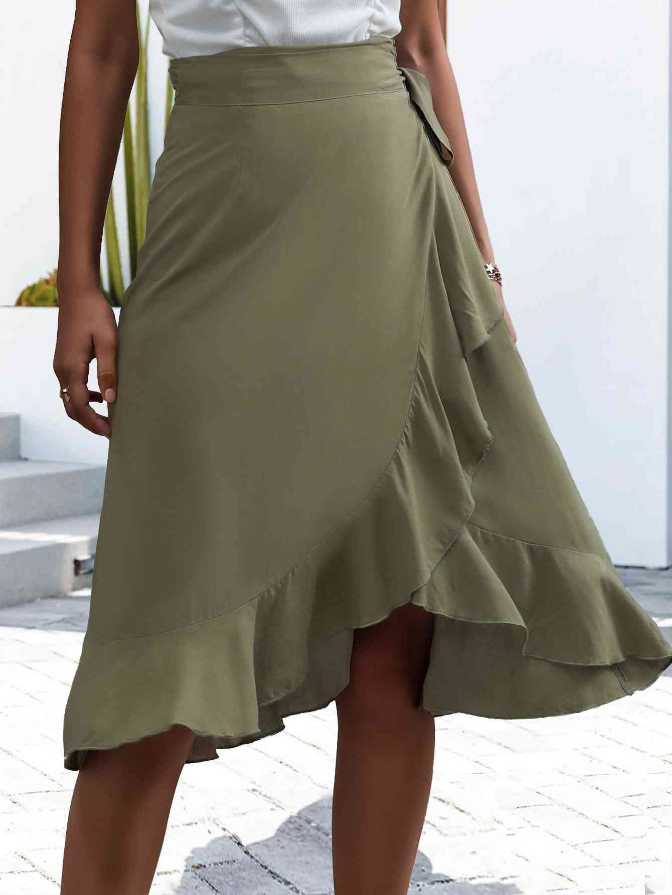 Tied Ruffled Skirt - In Style Chics Boutique LLC