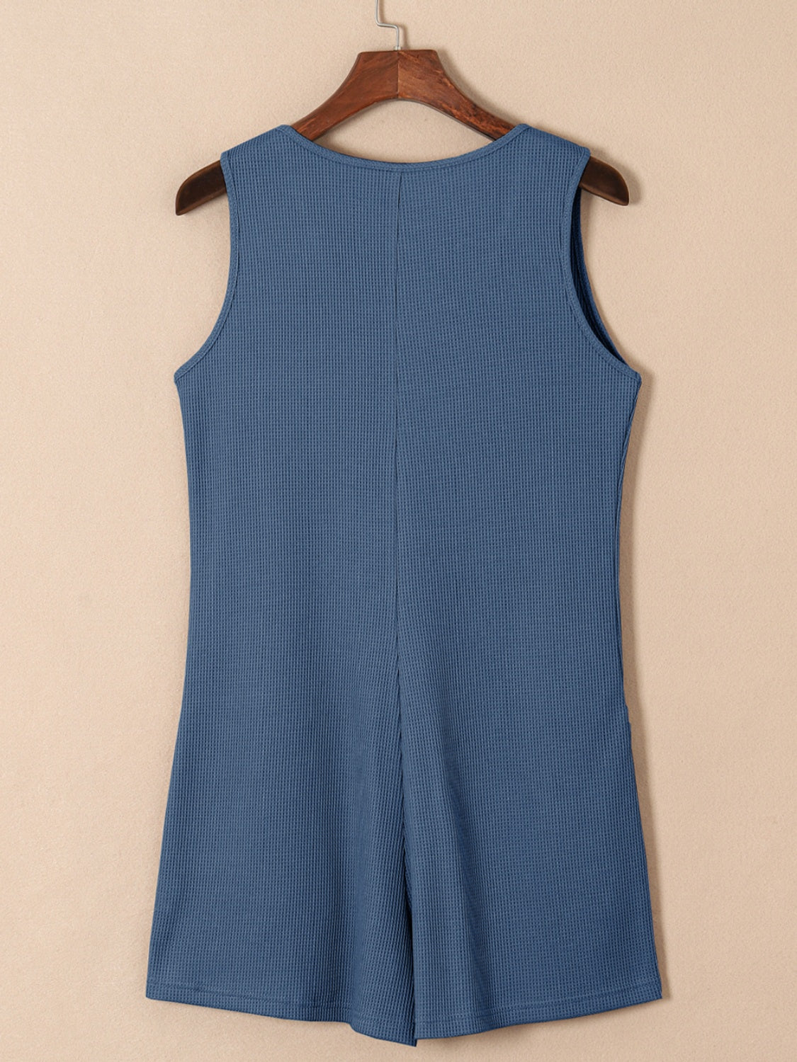 Waffle-Knit Half Button Sleeveless Romper with Pockets - More Colors! - In Style Chics Boutique LLC