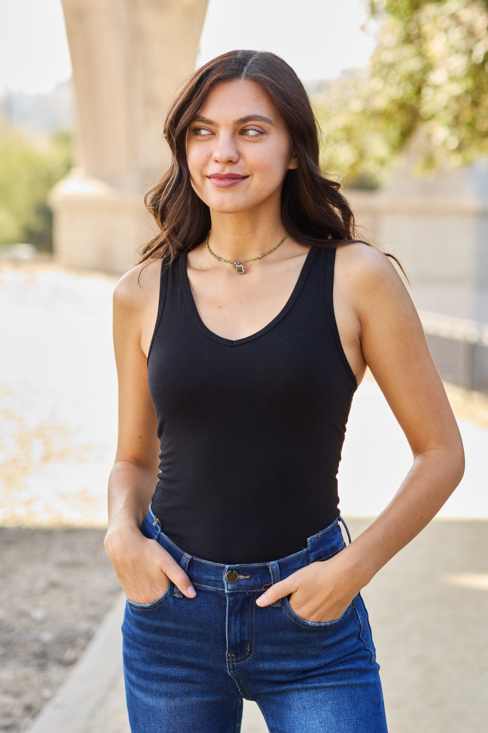 Zenana Racerback Tank Bodysuit - In Style Chics Boutique LLC