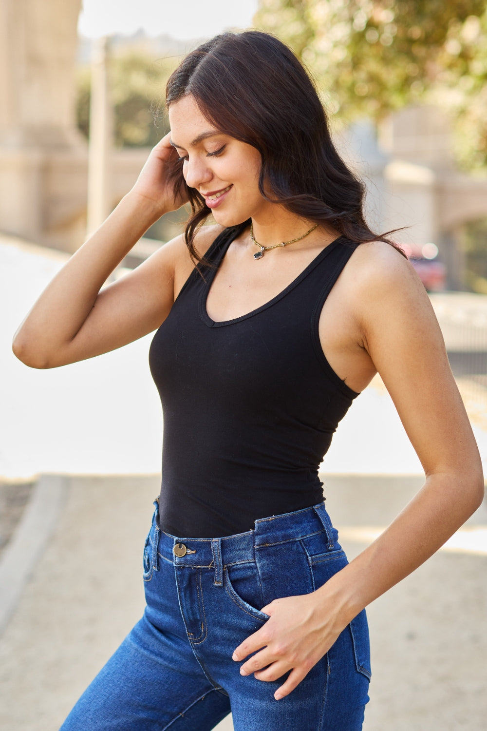 Zenana Racerback Tank Bodysuit - In Style Chics Boutique LLC