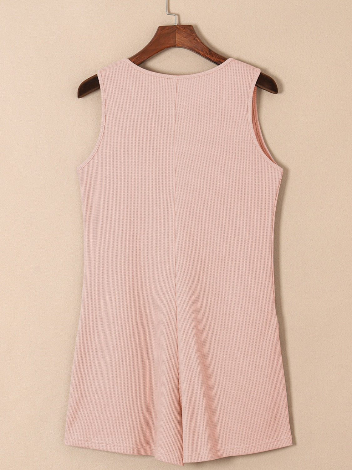 Waffle-Knit Half Button Sleeveless Romper with Pockets - More Colors! - In Style Chics Boutique LLC