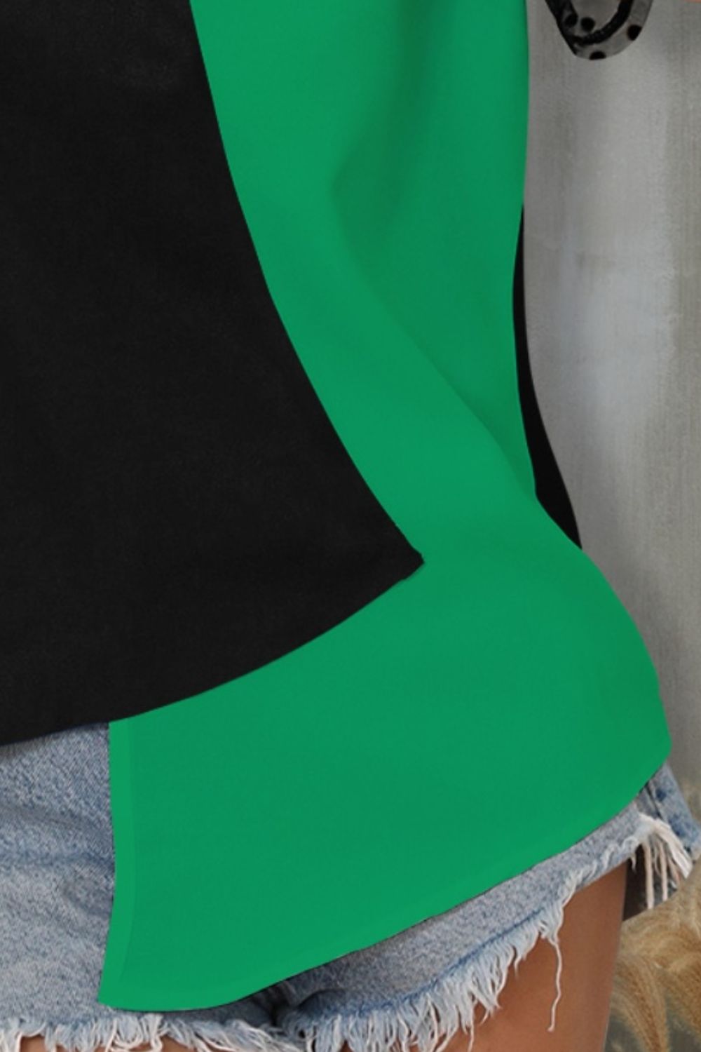 Color Block Notched Short Sleeve T-Shirt - More Colors! - In Style Chics Boutique LLC