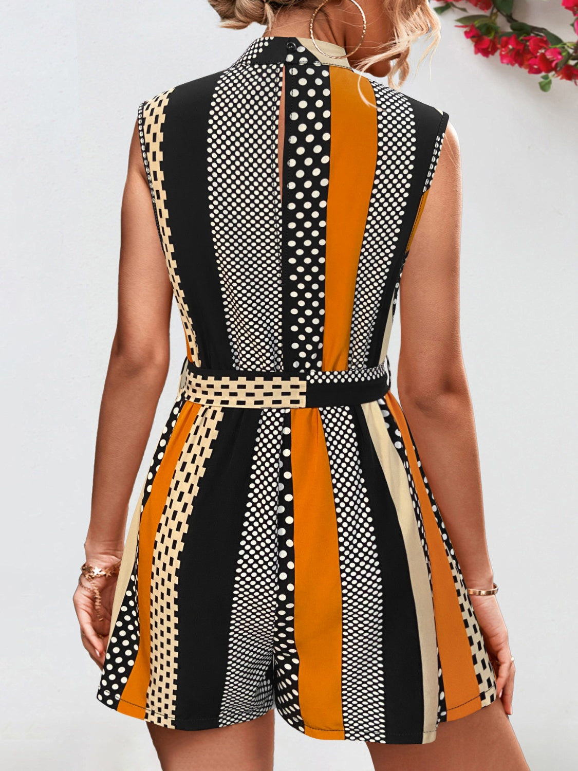 Tied Color Block Sleeveless Romper - In Style Chics Boutique LLC