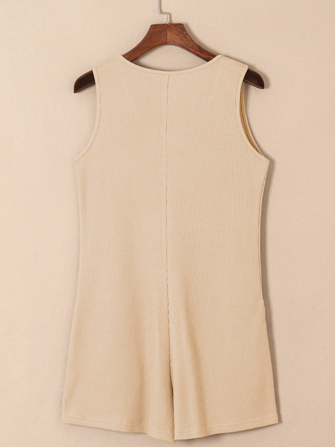 Waffle-Knit Half Button Sleeveless Romper with Pockets - More Colors! - In Style Chics Boutique LLC
