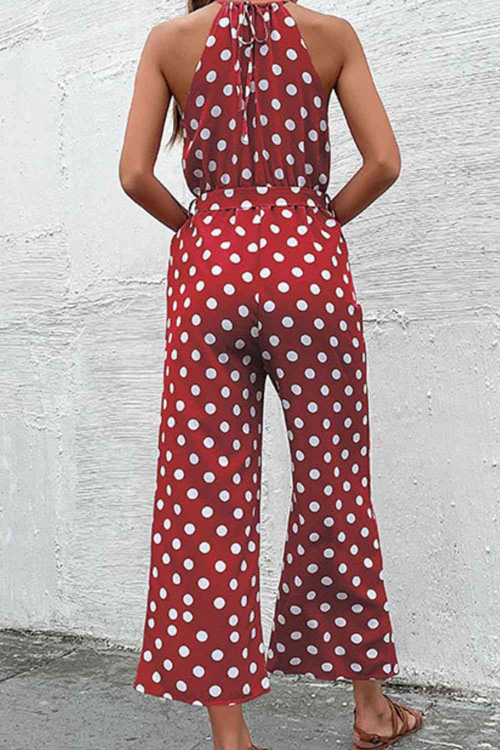 Polka Dot Grecian Wide Leg Jumpsuit - More Colors! - In Style Chics Boutique LLC