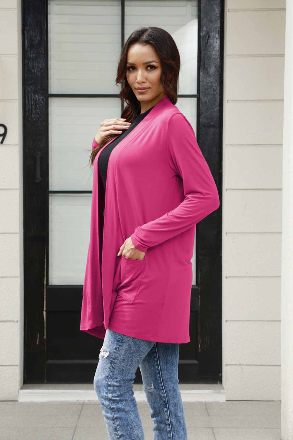Basic Bae Full Size Open Front Long Sleeve Cardigan with Pockets More Colors! - In Style Chics Boutique LLC