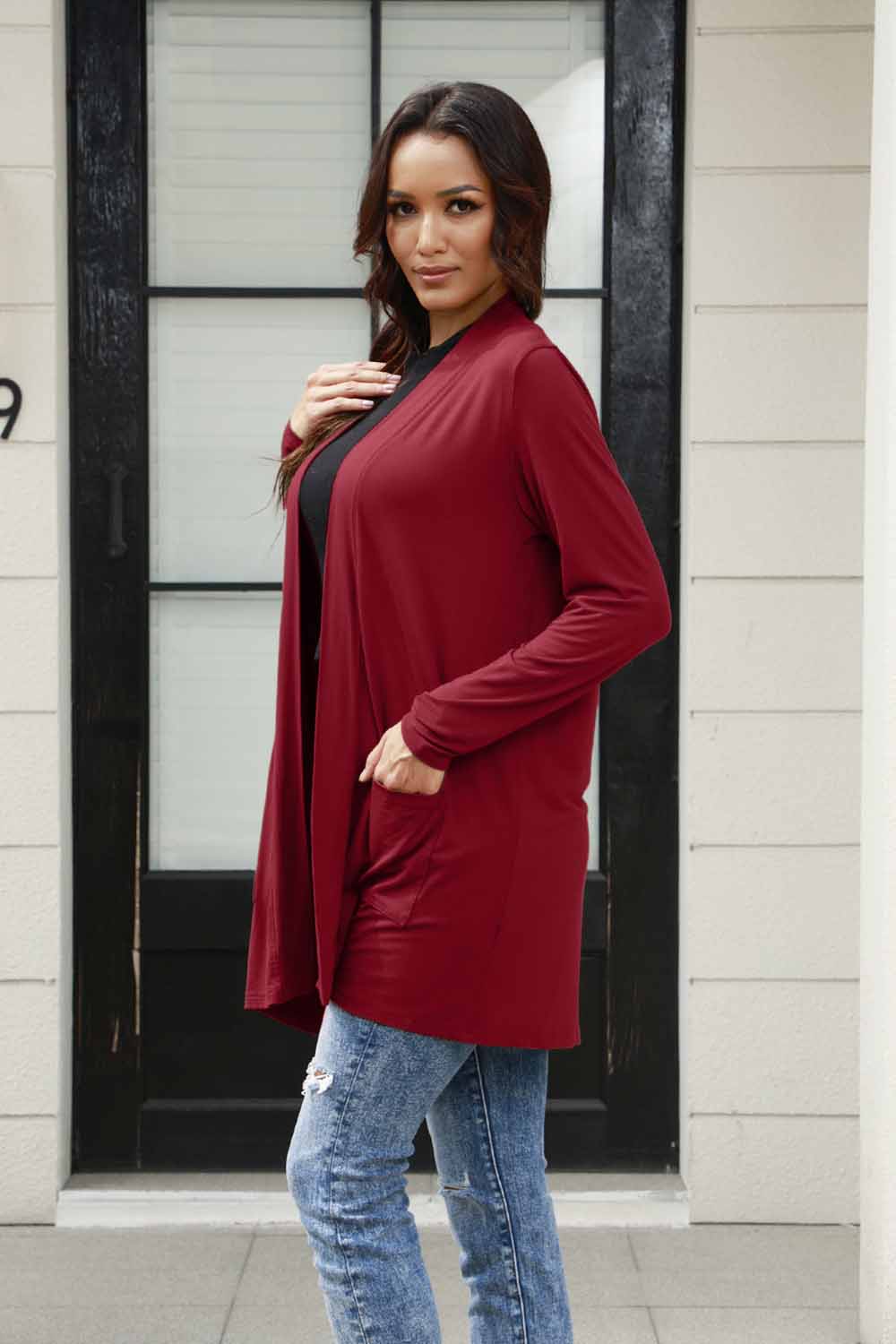 Basic Bae Full Size Open Front Long Sleeve Cardigan with Pockets More Colors! - In Style Chics Boutique LLC