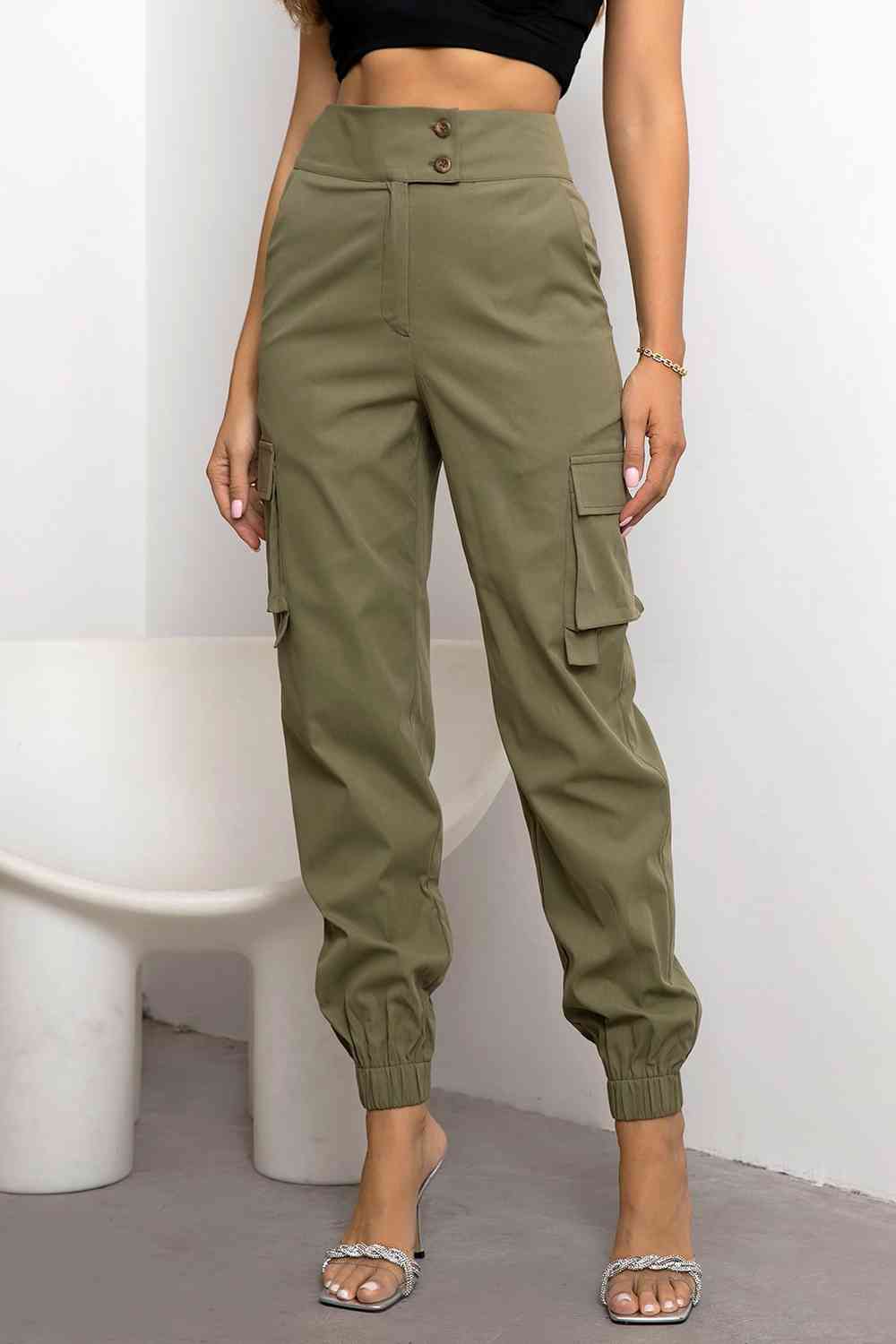 High Waist Cargo Pants - More Colors! - In Style Chics Boutique LLC