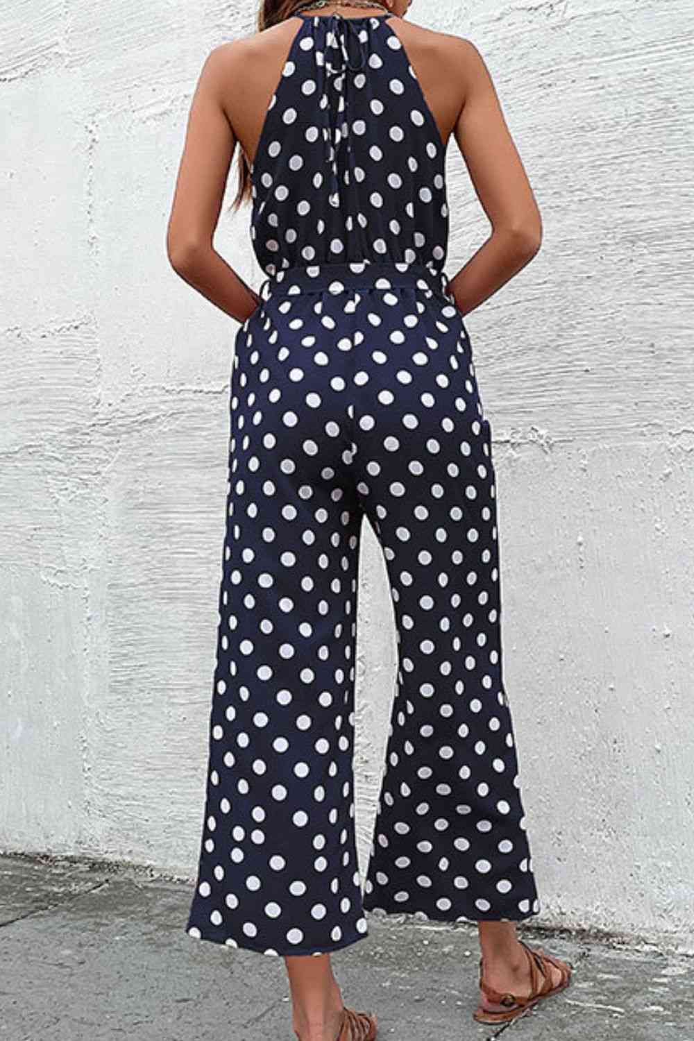 Polka Dot Grecian Wide Leg Jumpsuit - More Colors! - In Style Chics Boutique LLC