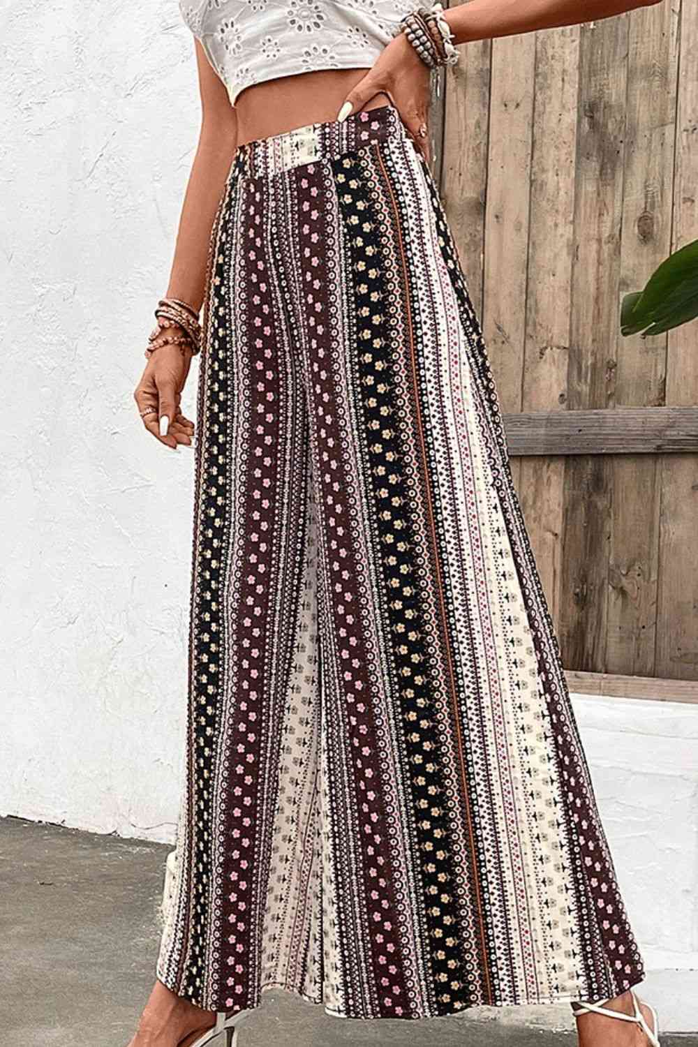 Floral High Waist Wide Leg Pants - In Style Chics Boutique LLC