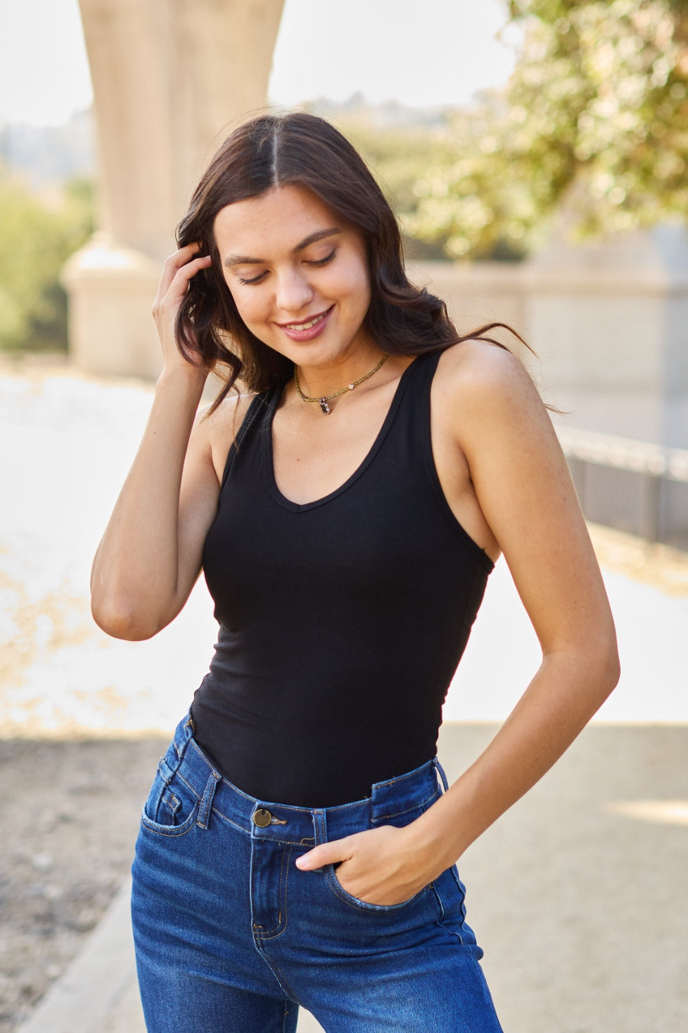 Zenana Racerback Tank Bodysuit - In Style Chics Boutique LLC