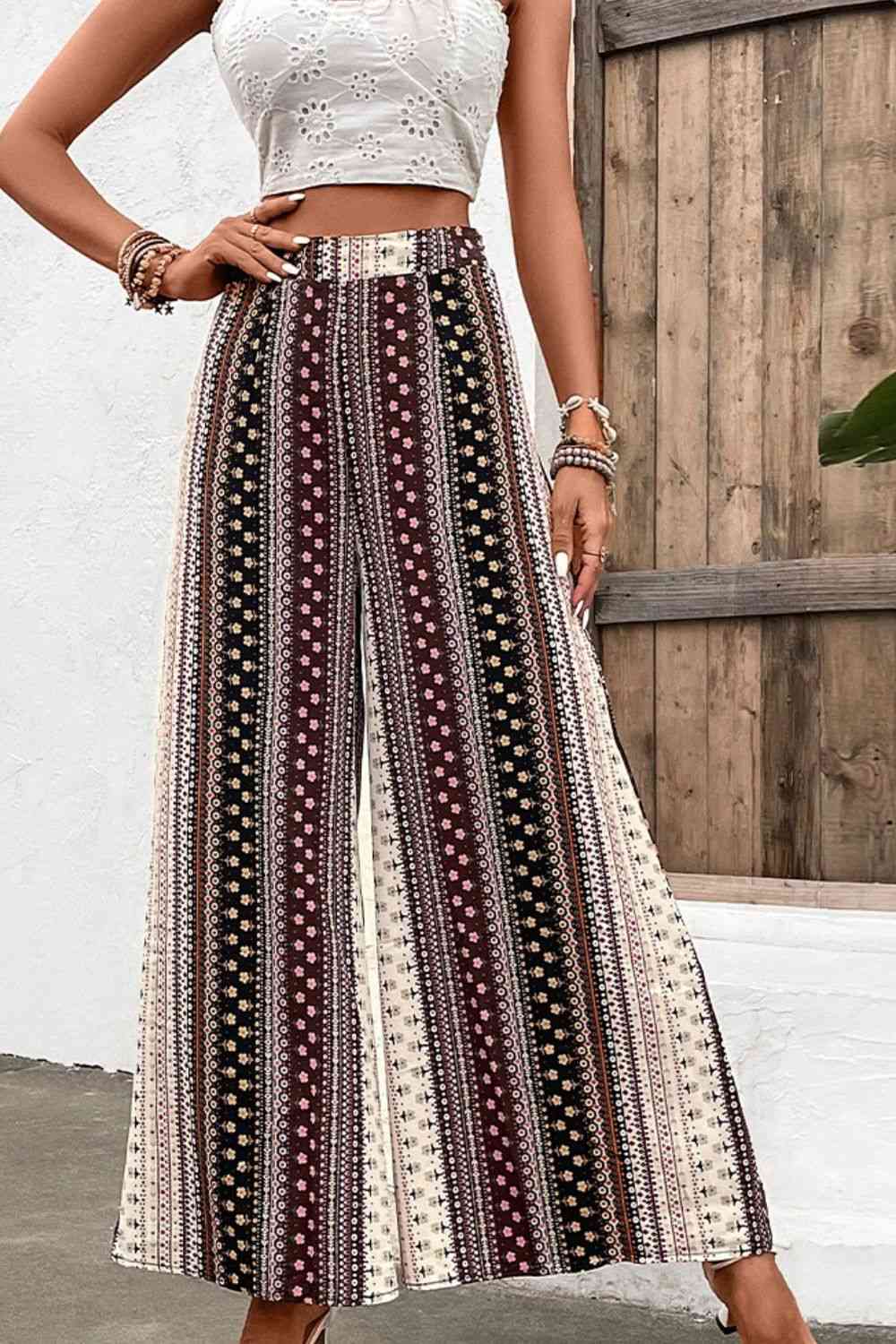 Floral High Waist Wide Leg Pants - In Style Chics Boutique LLC