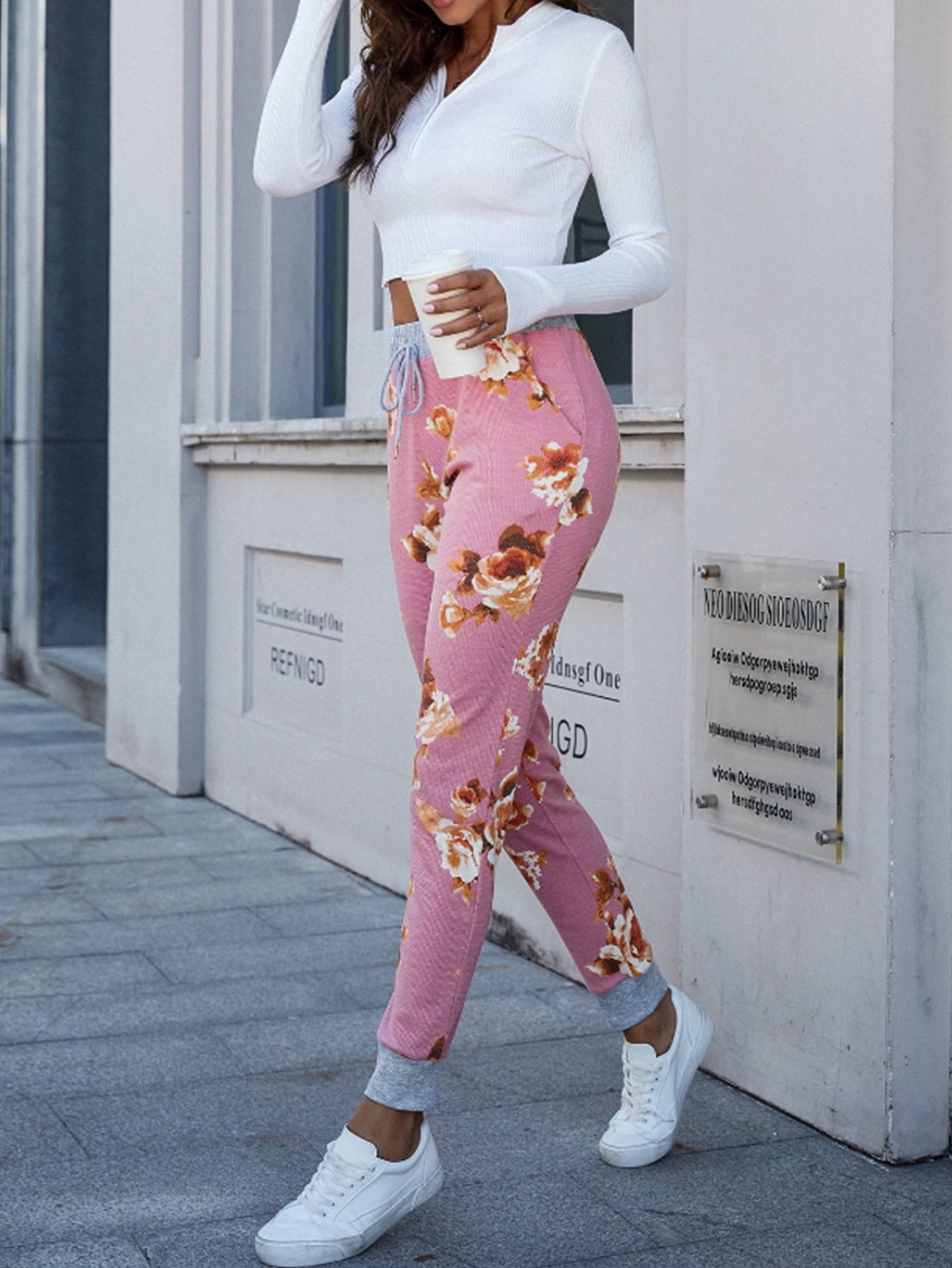 Floral Print Slim Fit Long Pants - In Style Chics Boutique LLC