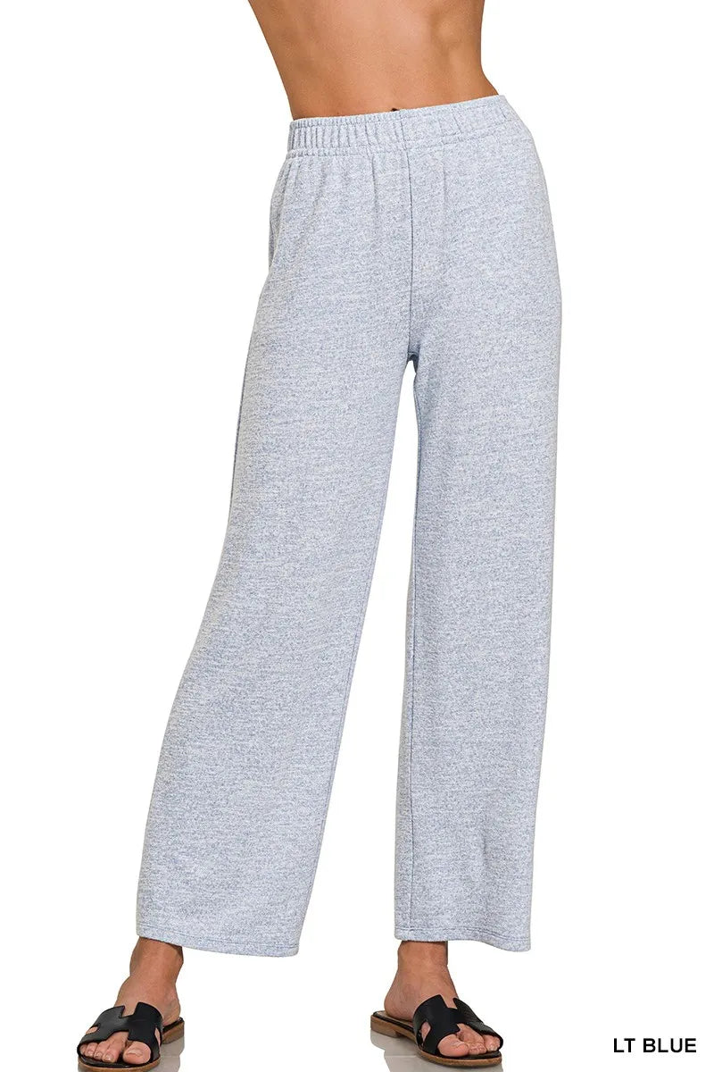 Soft Melange Hacci Elastic Waistband Lounge Pants at In Style Chics Boutique 