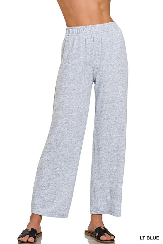 Soft Melange Hacci Elastic Waistband Lounge Pants at In Style Chics Boutique 