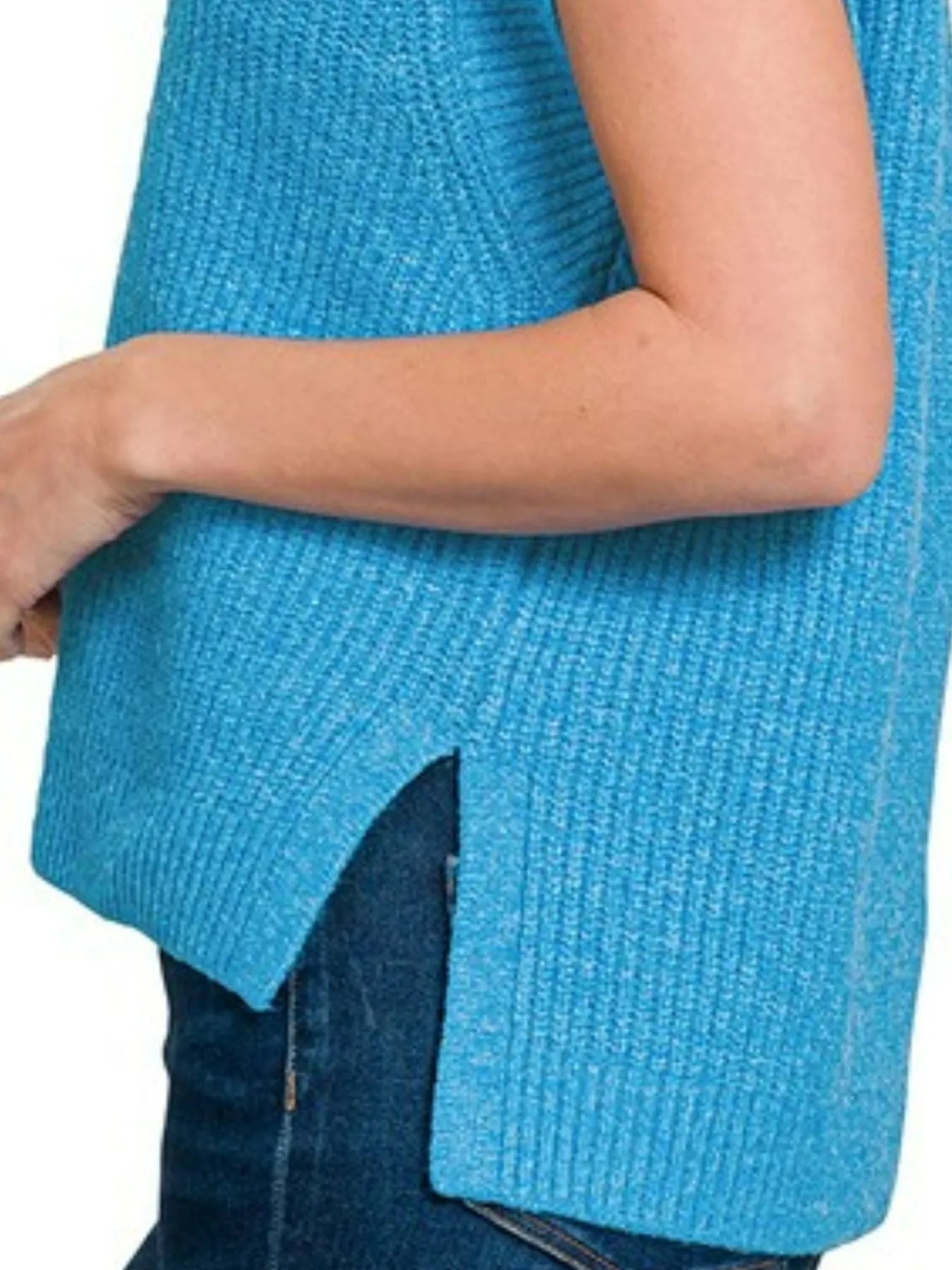 Oversized Sweater Vest with Side Slit at In Style Chics Boutique 