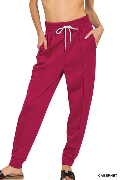 Drawstring Scuba Sweatpants with Pockets at In Style Chics Boutique 