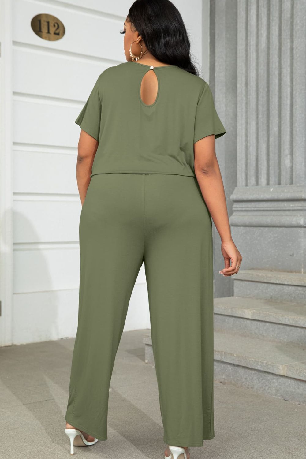 Plus Size Drawstring Waist Short Sleeve Jumpsuit - In Style Chics Boutique LLC