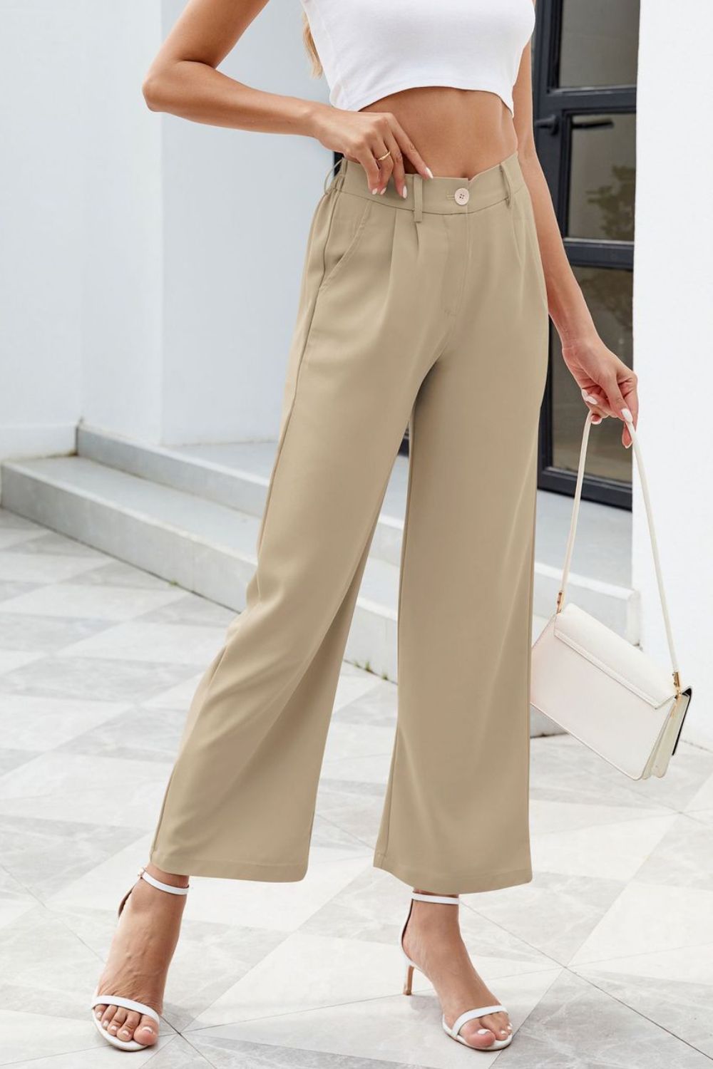 Pocketed High Waist Pants - In Style Chics Boutique LLC