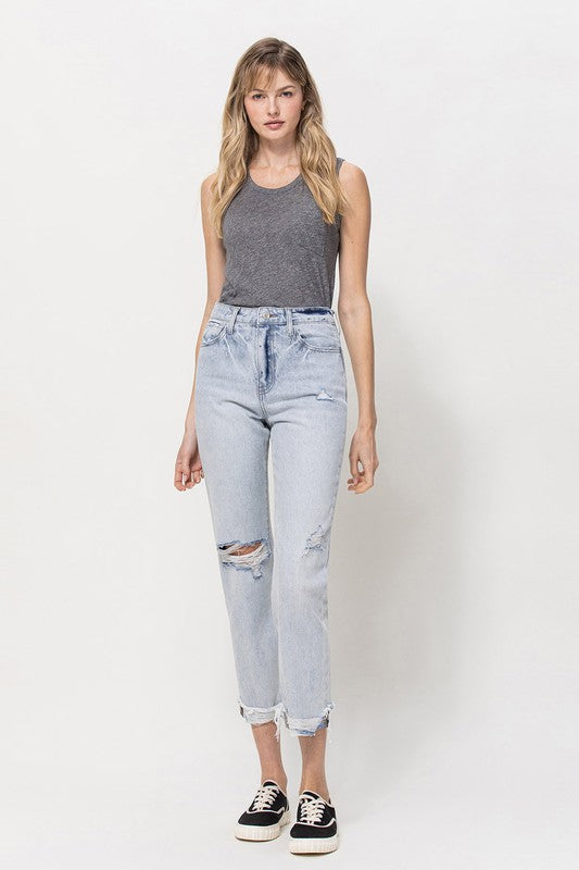 Super High Relaxed Cuffed Straight Jeans for Women - In Style Chics Boutique LLC