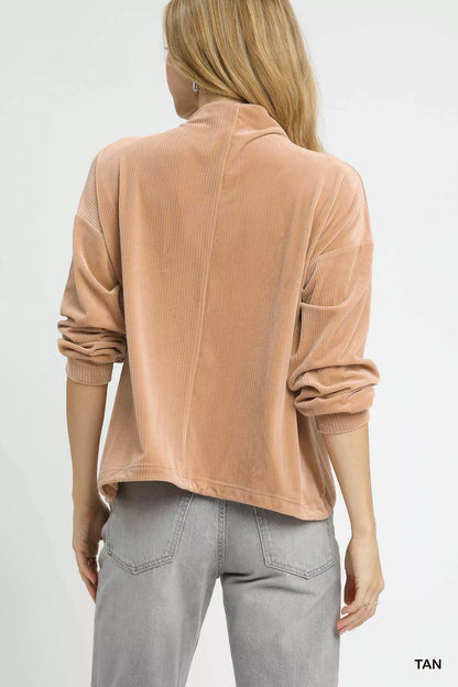 Ribbed Drawstring Hem Knit Top at In Style Chics Boutique 