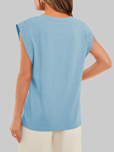 Cap Sleeve T-Shirt, Round Neck  - In Style Chics Boutique 
