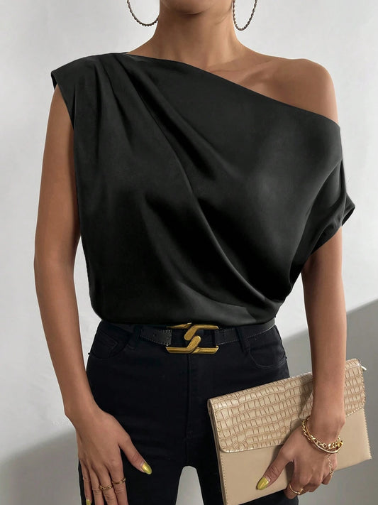 Ruched Single Shoulder Blouse More Colors! - In Style Chics Boutique LLC