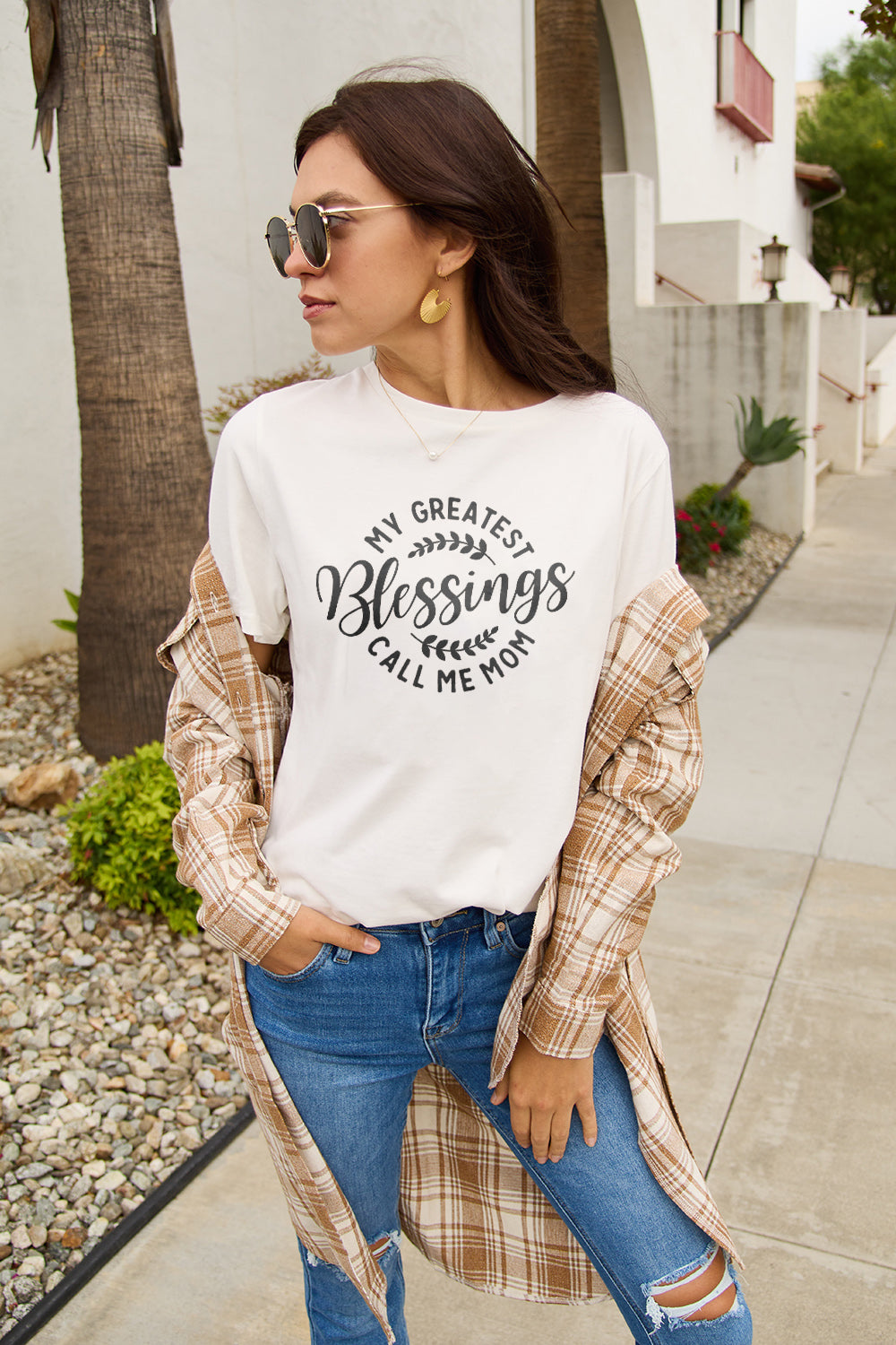 Simply Love Full Size MY GREATEST BLESSINGS CALL ME MOM Short Sleeve T-Shirt - In Style Chics Boutique LLC