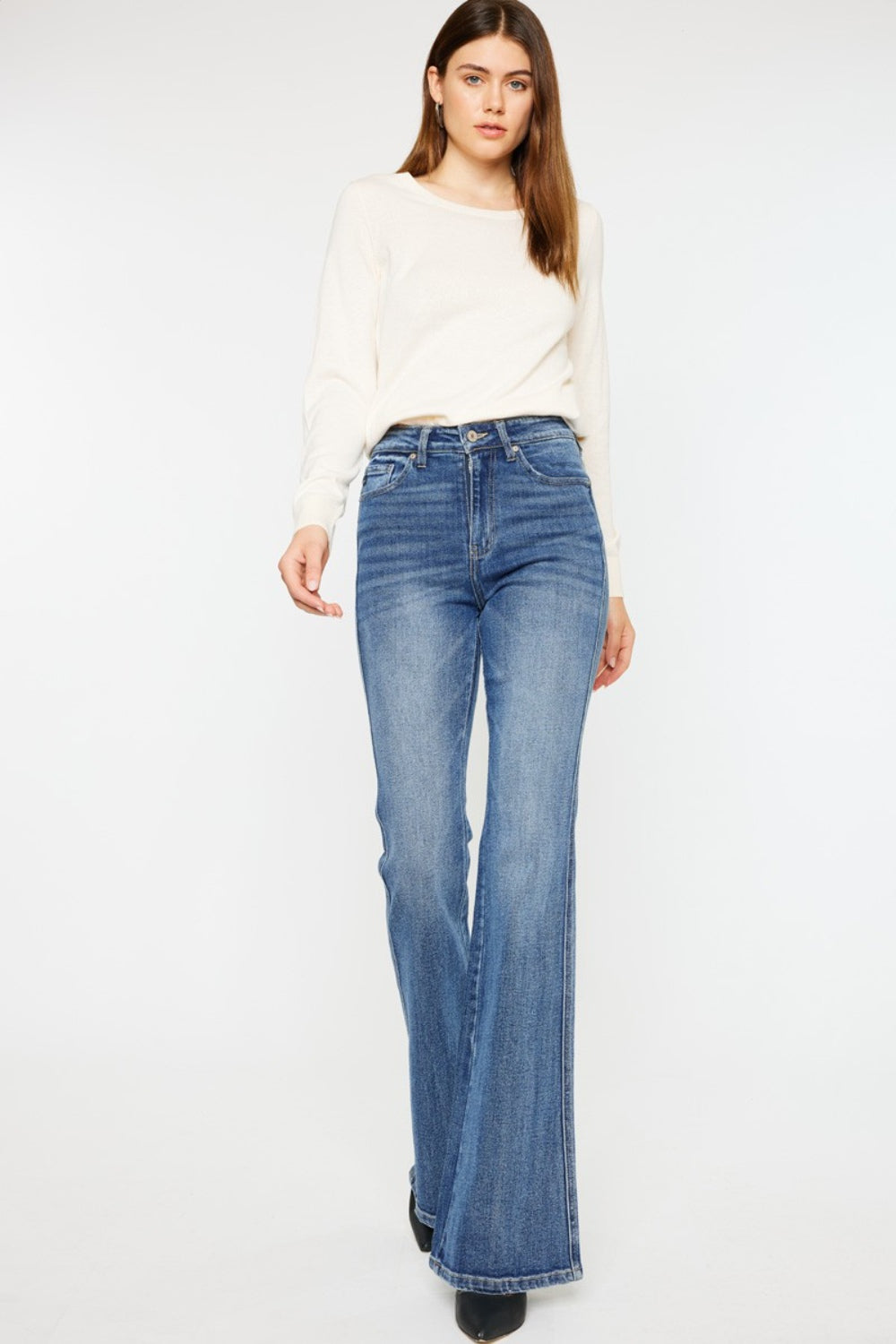 Kancan Cat's Whiskers High Waist Flare Jeans - In Style Chics Boutique LLC