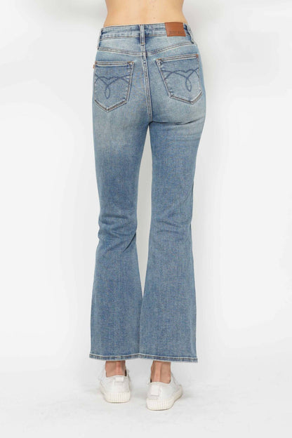 Judy Blue Tummy Control Back Embroidered Pocket Bootcut Jeans - Short Inseam - Petite - In Style Chics Boutique Women's Juniors Plus Size Apparel Online 
