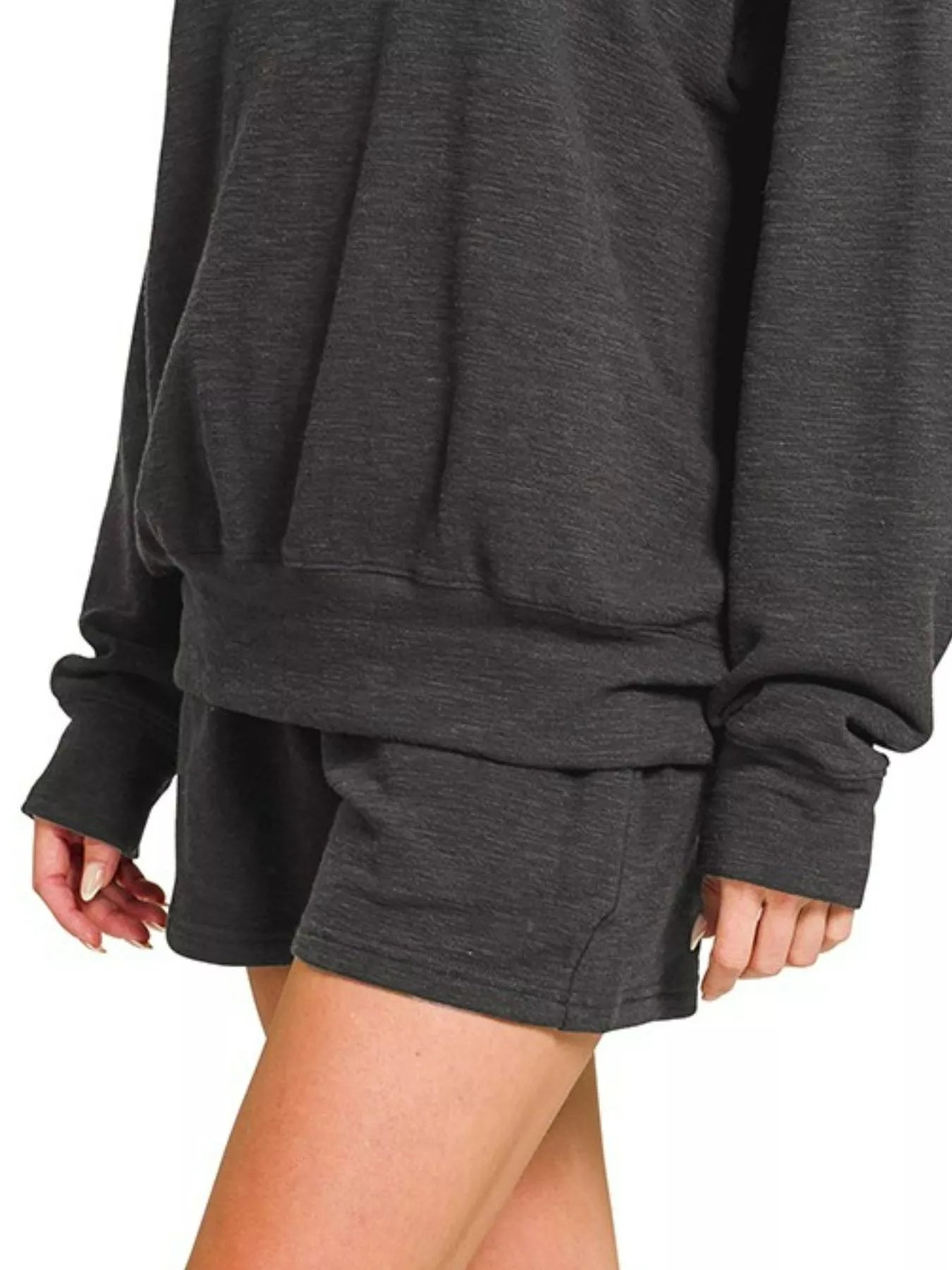 Slub Long Sleeve Top and Shorts Set at In Style Chics Boutique 