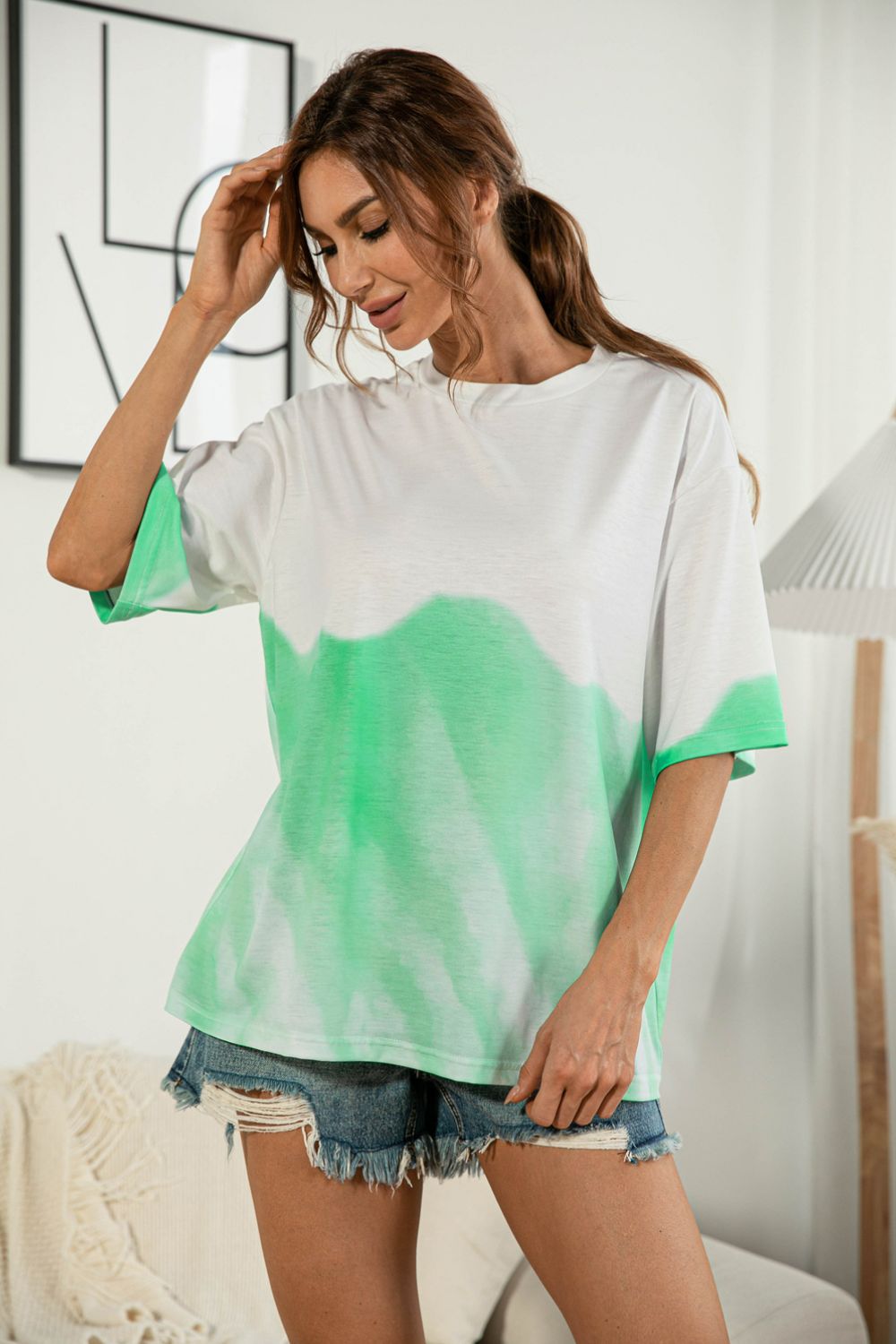 Tie-Dye Round Neck Tee Shirt More Colors! - In Style Chics Boutique