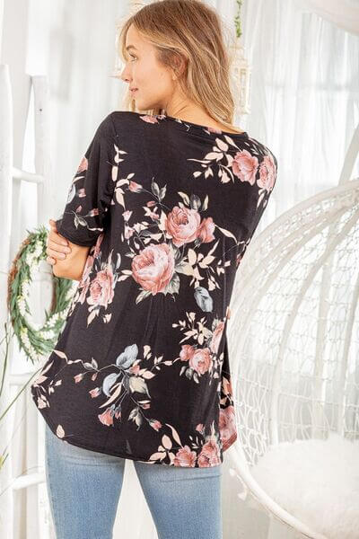 Crisscross Neck Floral Babydoll Top - In Style Chics Boutique 