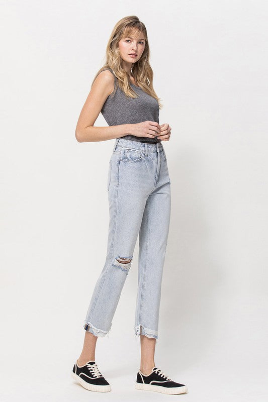 Super High Relaxed Cuffed Straight Jeans for Women - In Style Chics Boutique LLC