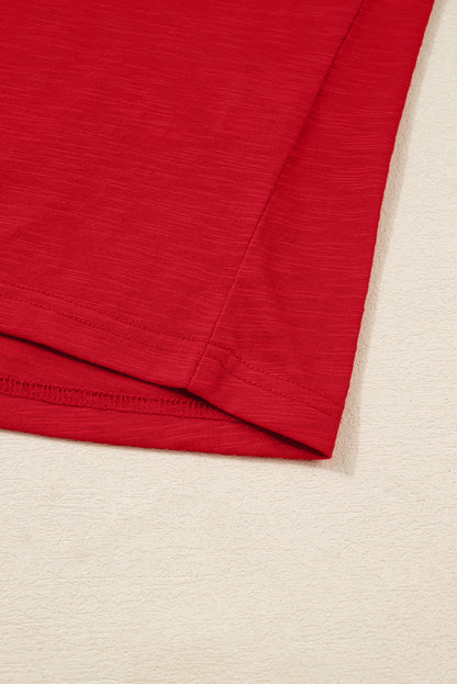 Casual Button V Neck Long Sleeve T-Shirt